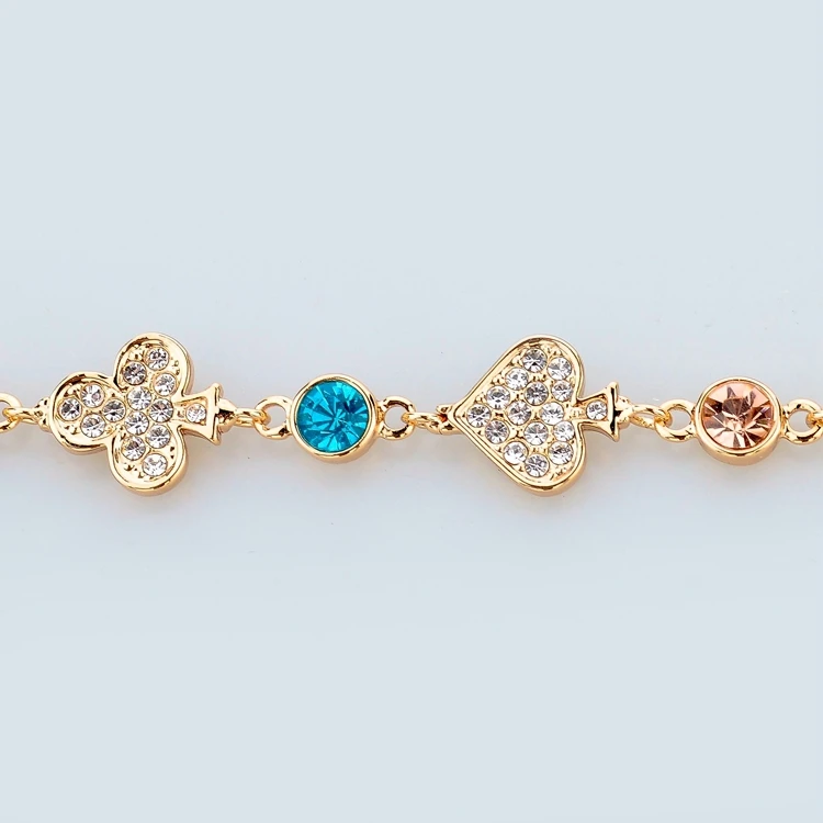 LongWay Chain Bracelet Fashion Women Jewelry Gold Color Bracelets Bangles Austrian Crystal Charming Woman SBR140287 | Украшения и