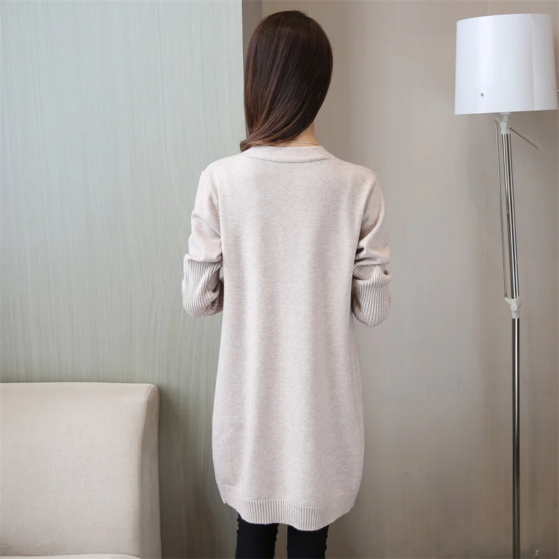 2021 New Autumn Winter Sweaters Cardigans For Women Cashmere Twist Knitwear With Pockets Fashion Solid Slim Female Long Cardigan |
