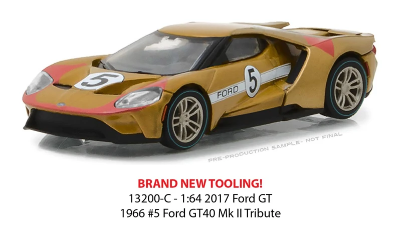 GreenLight 1:64 2017 Ford GT 1966 #5 GT40 Mk II игрушечный автомобиль из сплава игрушки для детей