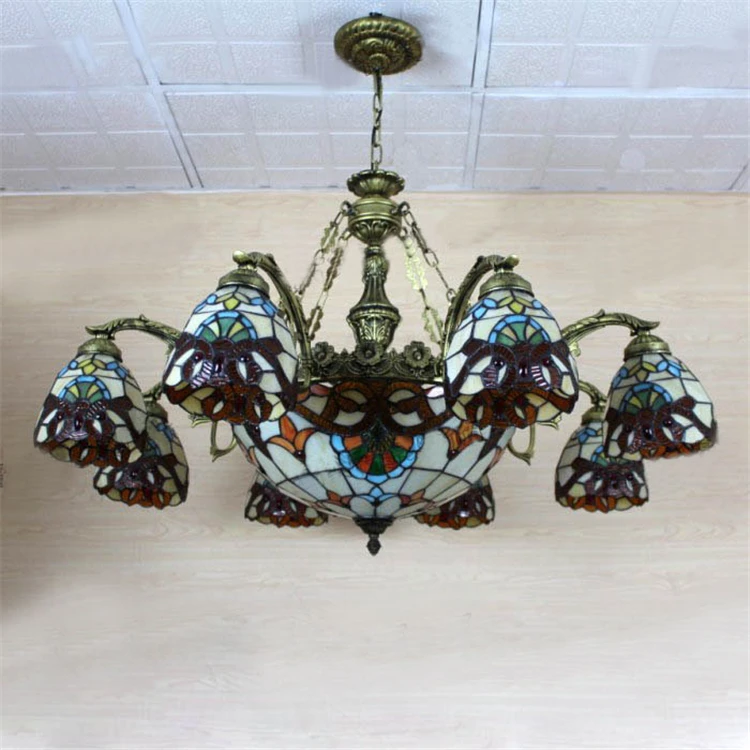 Витражные люстры FUAMT винтажные подвесные светильники в европейском стиле для