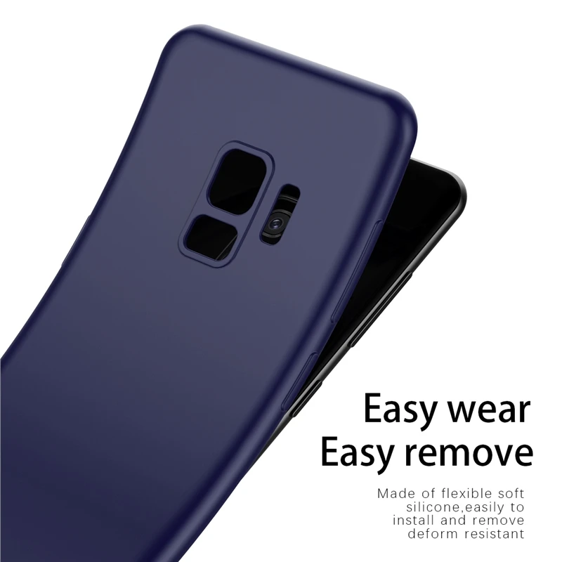 GrandEver мягкий карамельный простой чехол для Samsung Galaxy S9 plus однотонный черный