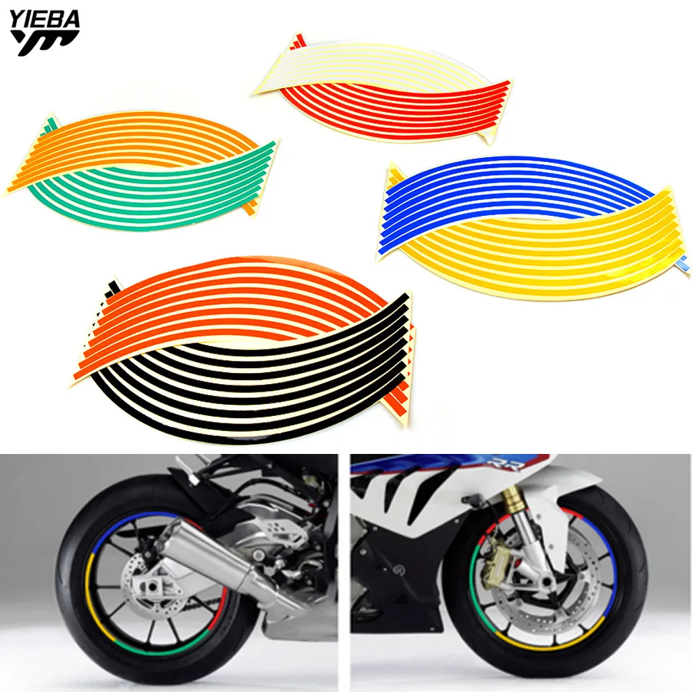 16 полосок наклейка на колесо Светоотражающая полоса обод лента для велосипеда