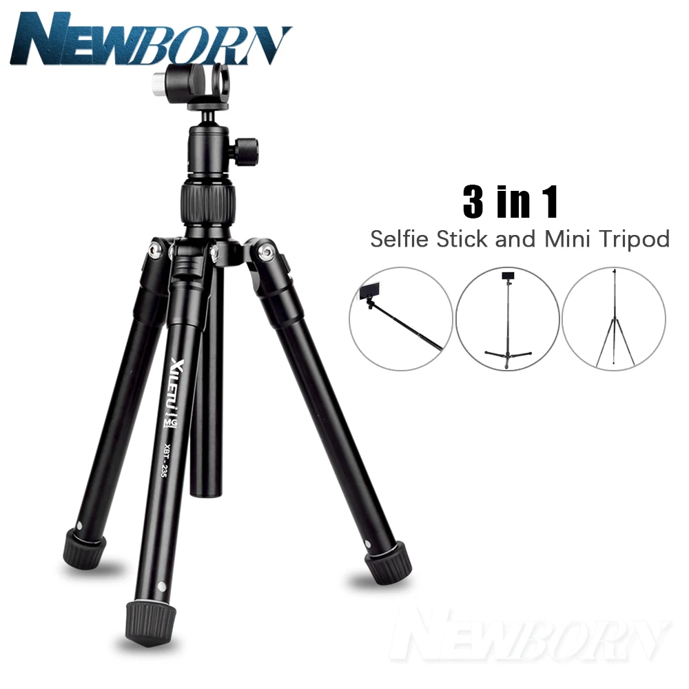 

XILETU XBT-235 3in1 Extension Selfie Stick and Mini Tripod Stand With Phone Holder for Smartphone,DSLR and Mirrorless Camera