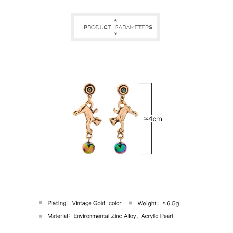 Милые Женские Висячие серьги винтажное искусственное жемчужное животное