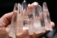 12 lb aaa natural clearpink lemurian seed quartz crystal point specimen