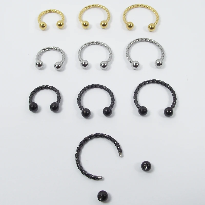 

1 Pieces Surgical Steel Titanium Fake Nose Ring Fake septum rings Circular Rings Piercing Body Jewelry Twisted Nose Hoop