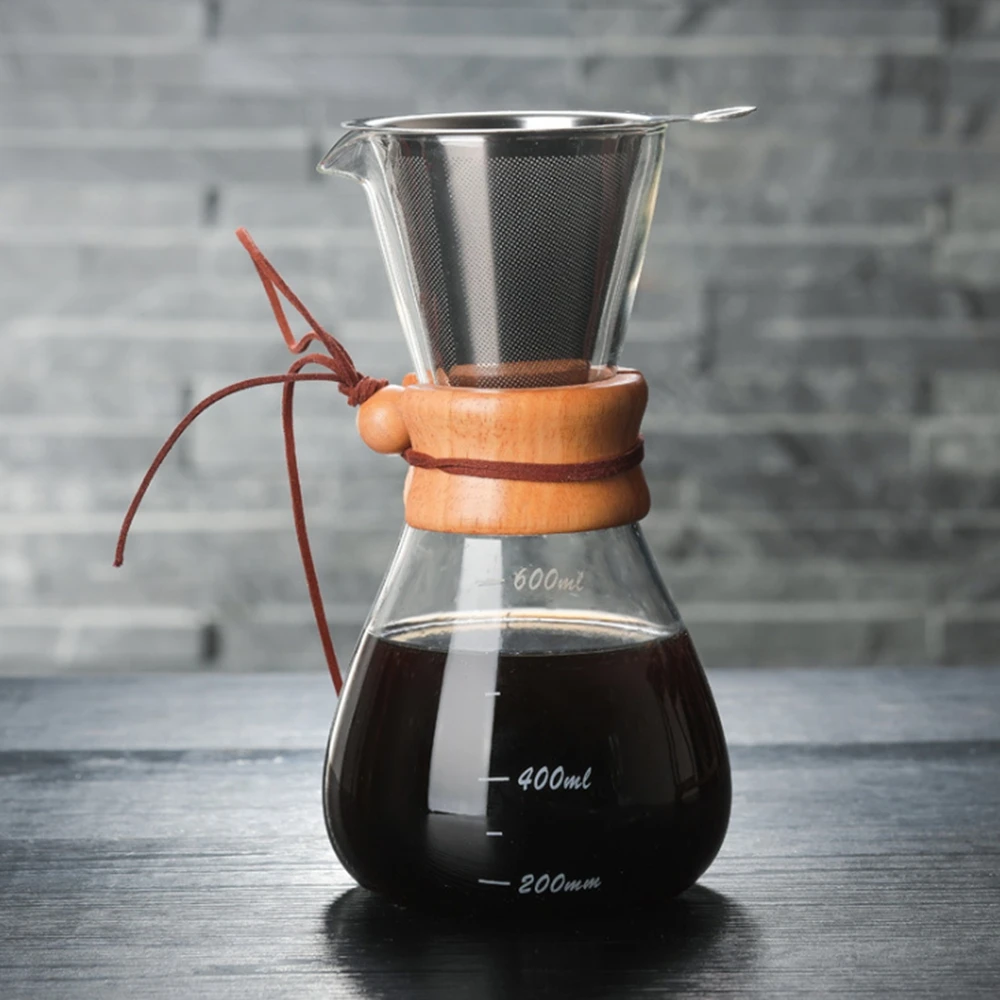 Эко кофе боросиликатного стекла V60 кувшин Expresso чайник Pour над кофейник с матальным фильтром аксессуары для кафе в запасе