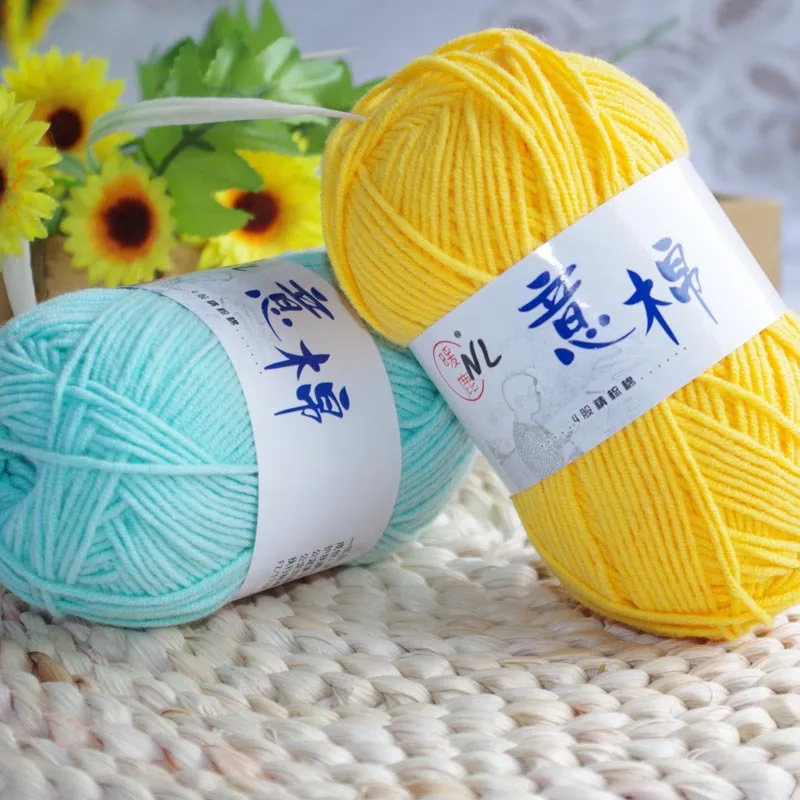 250g/lot High Quality Yarn For Knitting Natural Cotton Knit Crochet Eco-Friendly Dyed Organic Baby Wool Para Tejer Lana | Дом и сад