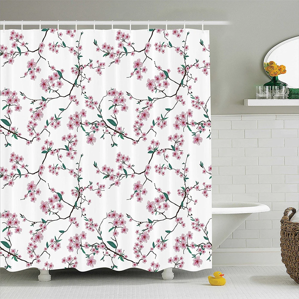 Азиатский китайский узор сакуры Цветущая флуоресценция Восточное дерево листья