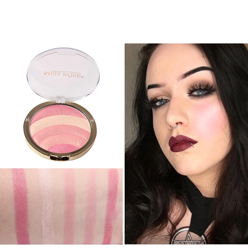 Радуга Цвет тени для век макияж глаз нанесения хайлайтера мерцающий порошок