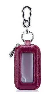 rose purple Пастух Ретро автомобильный мужской держатель для ключей Женская ключница из натуральной коровьей кожи двойная молния домашний 2 слоя чехол для ключей кошелек высокое качество - Цвет: rose purple