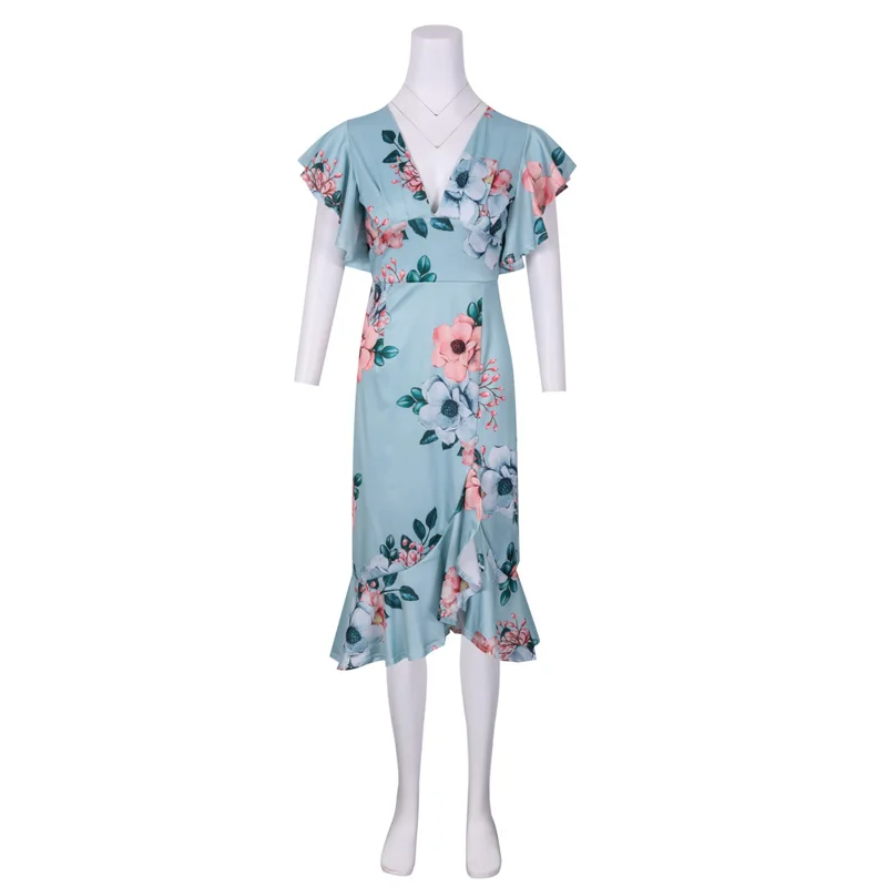 Женское облегающее платье с юбкой-годе и цветочным принтом | Женская одежда