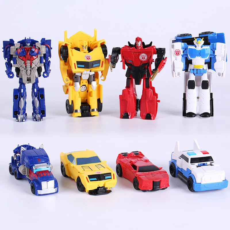 

Children Robot Toy Transformation Anime Series Action Figure Toy 2 Size Robot Car ABS Plastic Model Action Figure Toy for Child