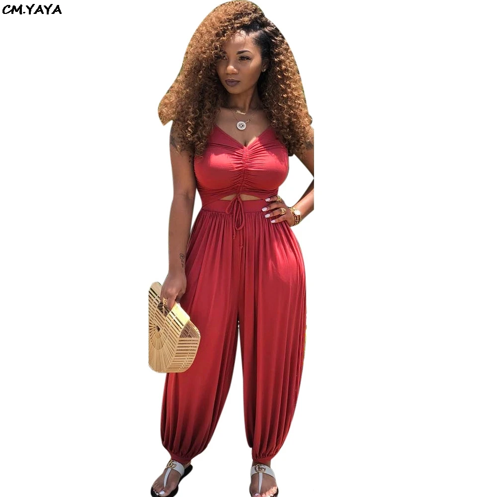 Женский комбинезон с открытой спиной классический однотонный без рукавов v