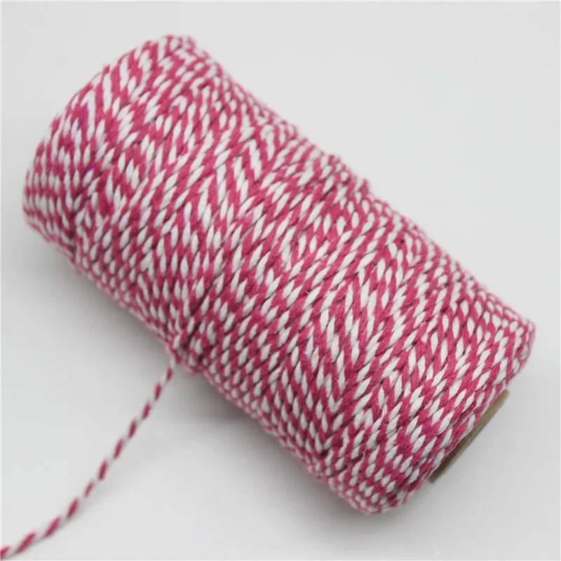 100 метров/рулон 2ply Bakers шпагат, веревка хлопковые шнуры Веревка для дома Рождественский подарок ручной работы упаковка ремесленных проектов оптом