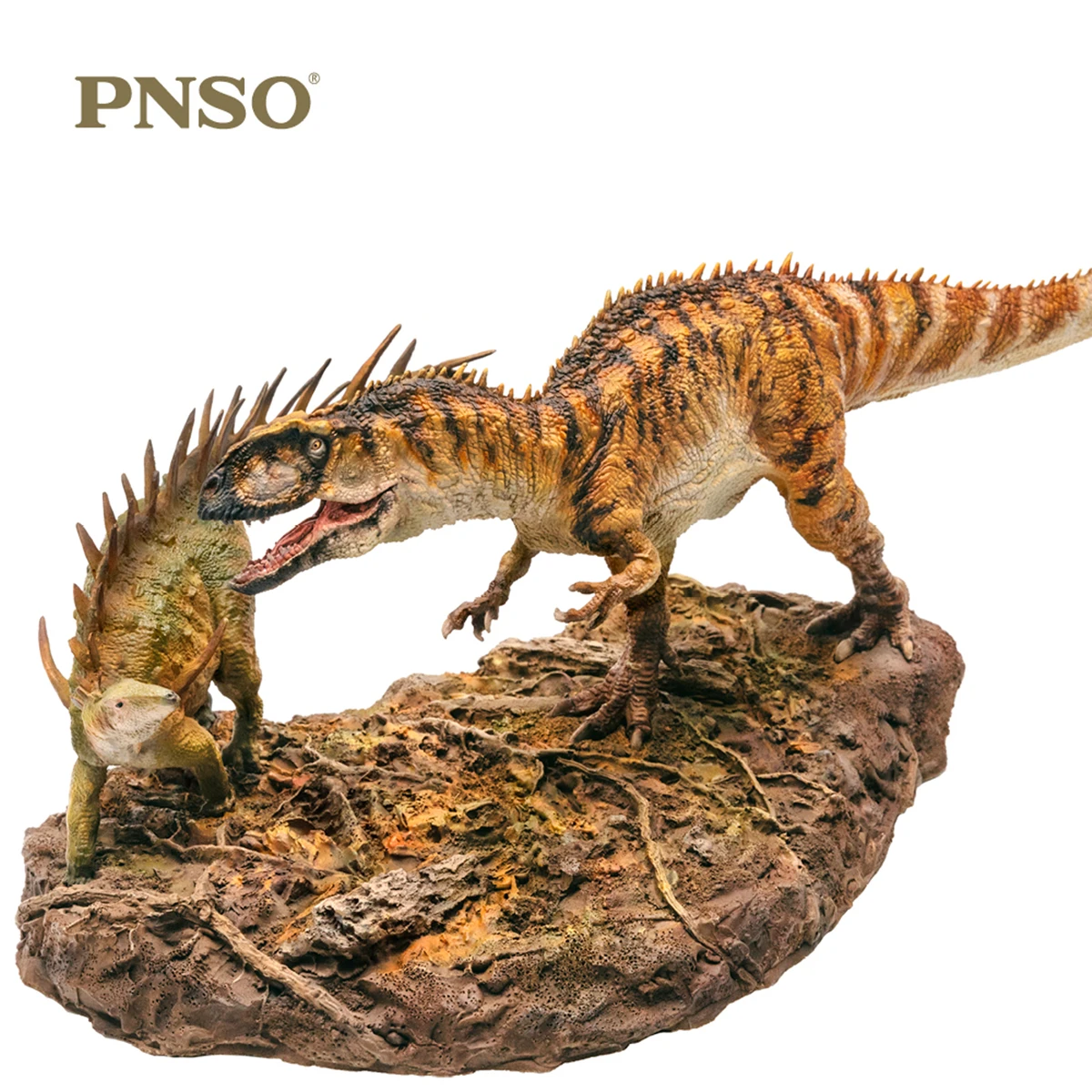 

PNSO 1/35 Scale Yangchuanosaurus VS Chungkingosaurus Dinosaur PVC Figure Adult Kids Collection Toys Gift Home Decor With Base