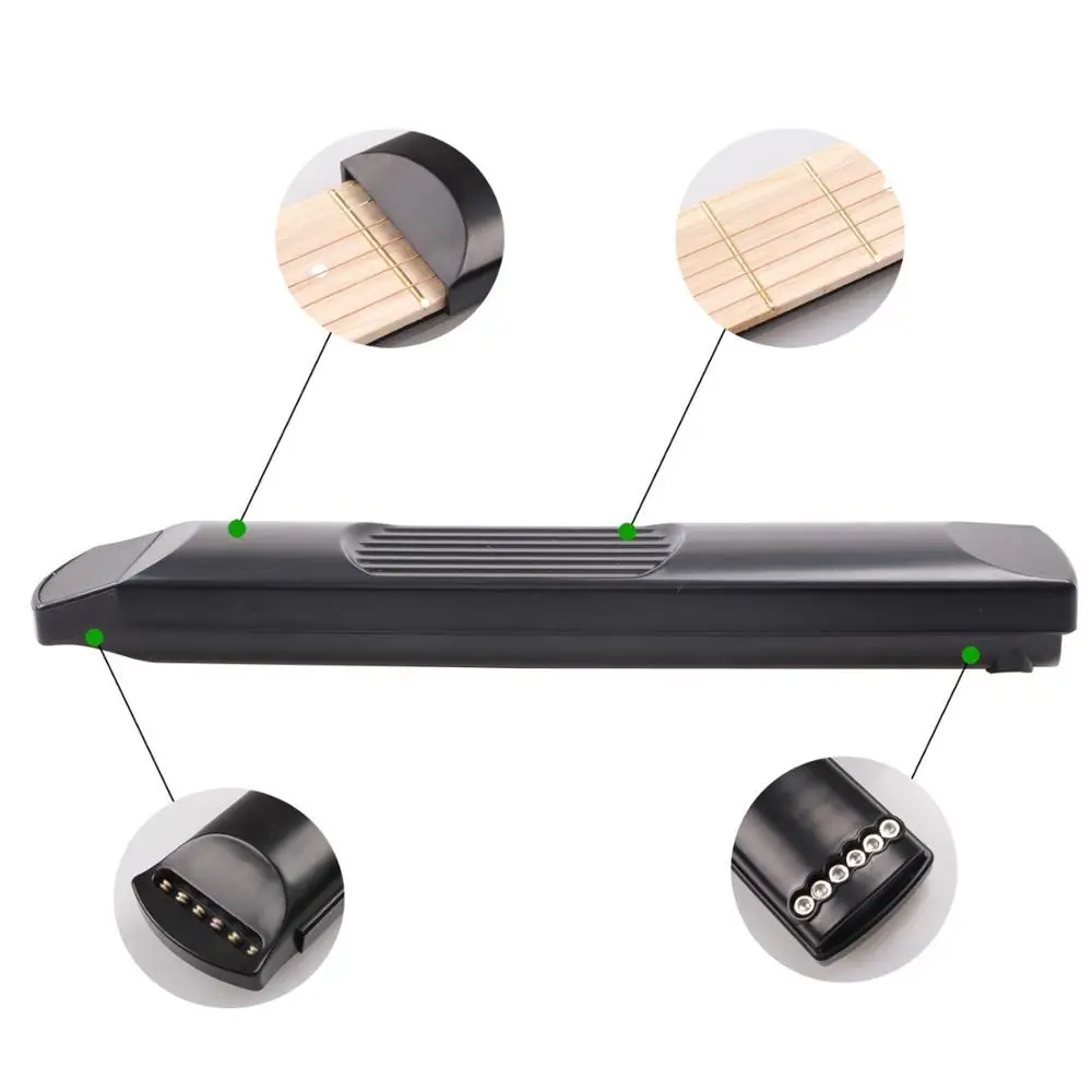 Portable Pocket Guitar 6 Fret Wooden Neck Acoustic Practice Training Tool Gadget String Chord Trainer Beginner Fingerboard | Спорт и