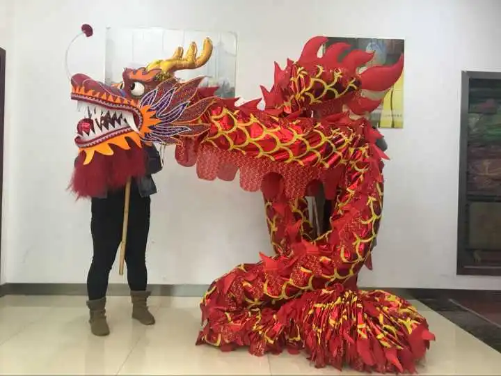 

DRAGON DANCE dragon prop Red Chinese ORIGINAL Dragon Chinese Folk Festival Costume stage prop