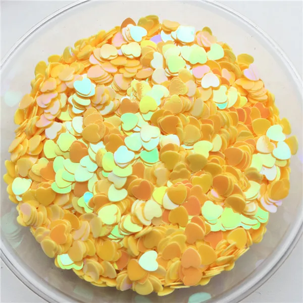 AB Yellow Новинка, хит, 20 г, 4 мм, в форме сердца, ПВХ, свободные блестки, блестки, пайетки для дизайна ногтей, маникюра/шитья/свадьбы, конфетти украшения - Цвет: AB Yellow