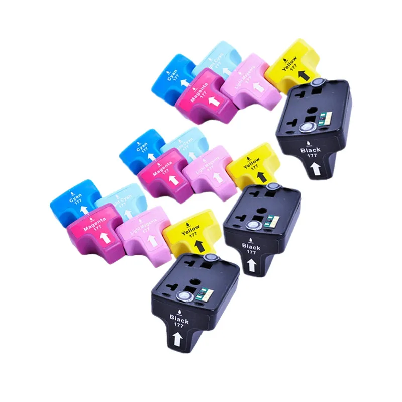 3SET Сменные чернильные картриджи для 177 XL 177XL HP177 HP177XL PhotoSmart C7185 C7186 C7188 C7250 C7275 C7280 C7283 C7288 - Цвет: 3SET