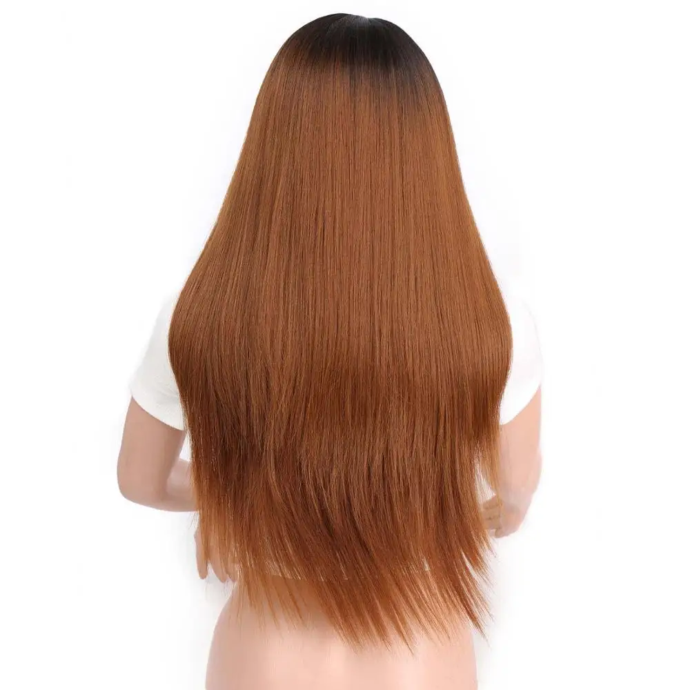 r2-30 Doris beauty Ombre длинный прямой черный бирюзовый зеленый парик для женщин со средней частью Синтетический Косплей Термостойкое волокно - Цвет: r2-30