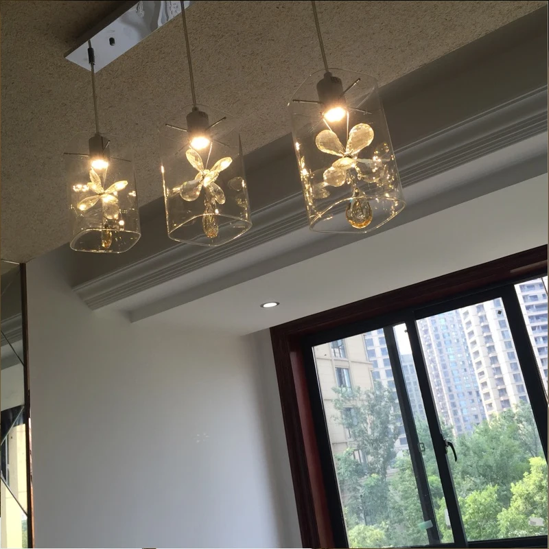 Подвесная лампа светодиодная в скандинавском стиле с кристаллами|pendant lighting glass