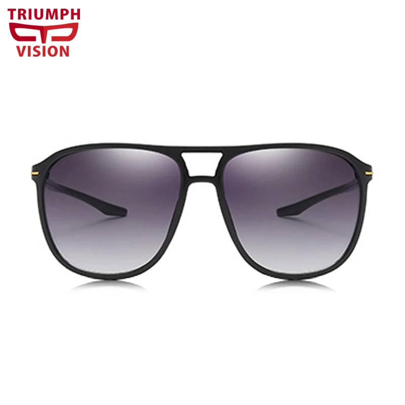 Мужские солнцезащитные очки TRIUMPH VISION матовые черные с градиентом большие простые