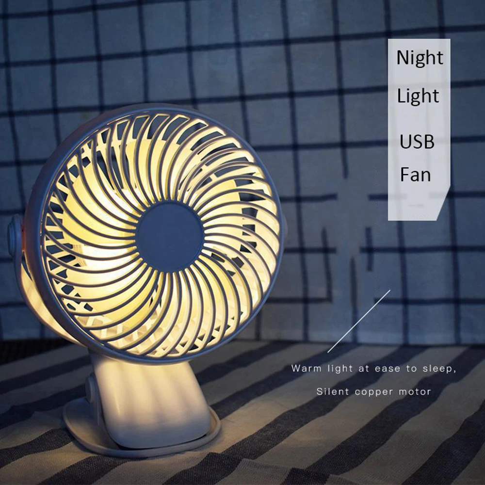 

THANKSHARE Mini USB Rechargeable Air Cooling Fan Clip Desk Fan Dual Use Home Student Portable Desktop Office Fan