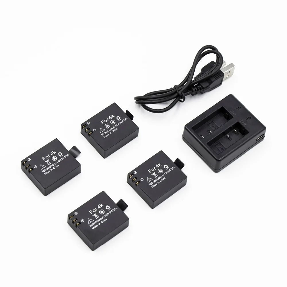 4 шт. 1050 мАч батарея Bateria аккумуляторная Замена USB зарядная док станция для eken H9R H9Pro