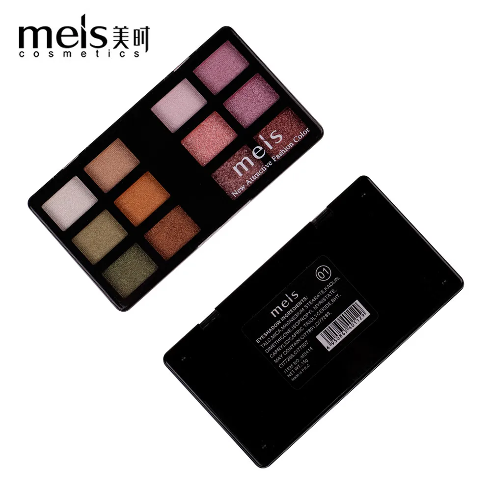 MEIS Марка Профессиональный макияж тени для век Блеск косметика 12 Цветов палитра