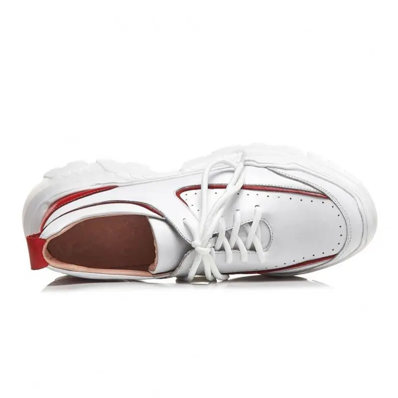 Coolcept/женские кроссовки из натуральной кожи новый стиль обувь на каблуке