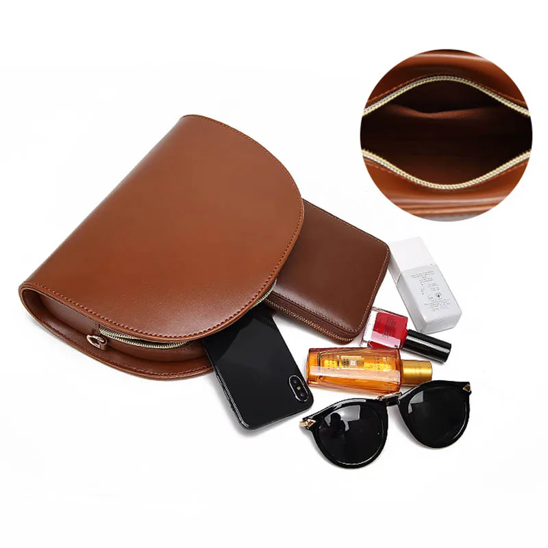 Женская сумка через плечо из искусственной кожи на молнии полукруглая Сумочка