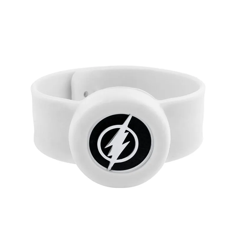 White Нержавеющая сталь Flash Дети Регулируемый эфирный масляный браслет дети мужчины женщины силиконовый диффузор медальон силиконовые браслеты - Окраска металла: White
