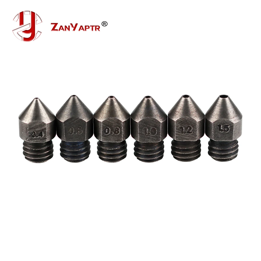 Reprap MK8 сопло из закаленной стали 1,75 мм 0,4/0,6/0,8/1,0/1,2/1,5 мм для MK8 hotend комплект