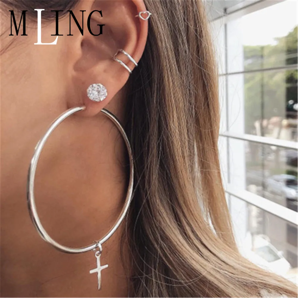 Женские Висячие серьги MLING НОВЫЕ геометрические с кристаллами подарочные