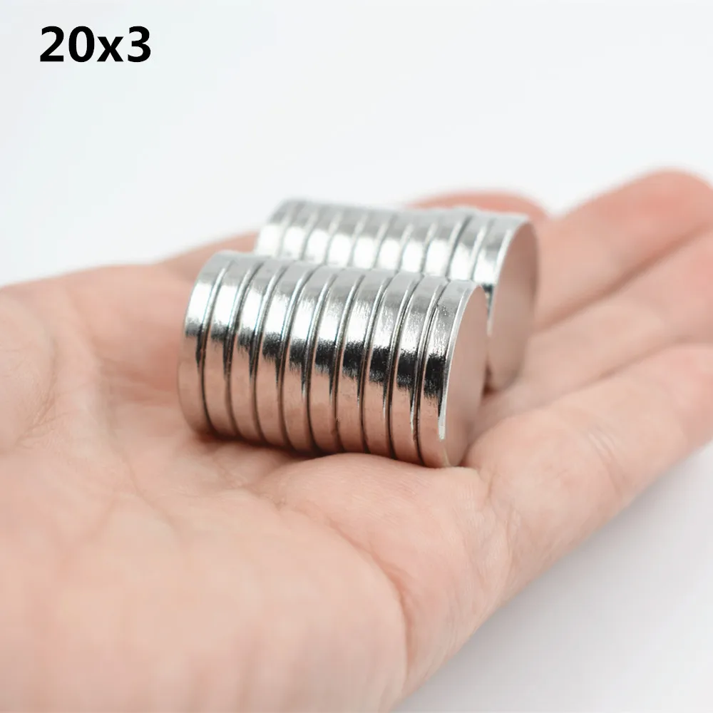 5 шт. Неодимовый Магнит D20mm маленький круглый супер сильный постоянный магнитный диаметр галлия металлический холодильник динамик Электромагнит
