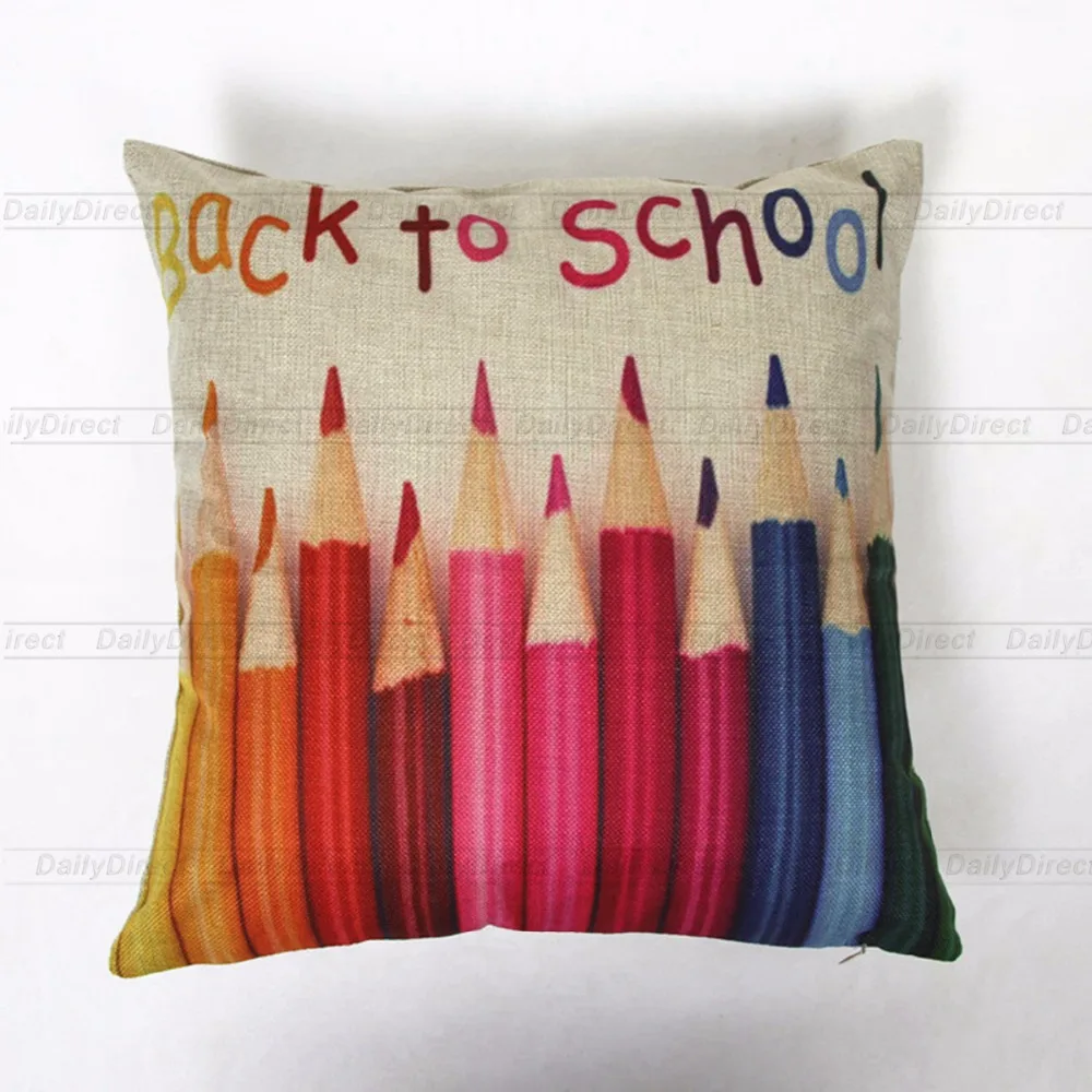 

1x 42x42cm New Colorful Pencil Composite Linen Pillow Case Scatter Cushion Cover