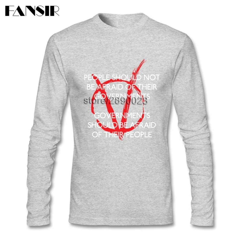 Регулировать Для мужчин ts должны бояться фильм V For Vendetta Творческая Футболка с