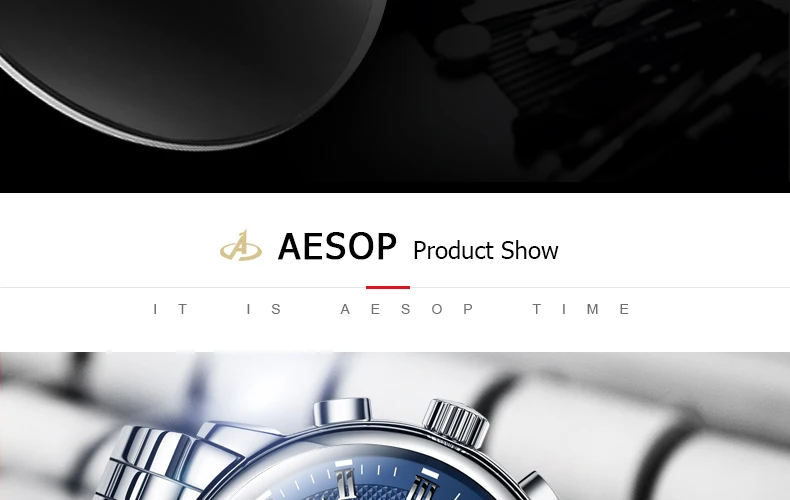 Новые Роскошные мужские часы AESOP, мужские синие автоматические механические наручные часы, мужские часы из нержавеющей стали, мужские часы