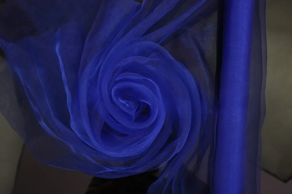 Ярко-синяя органза в рулонах для фона настольная дорожка свадебного украшения Deco