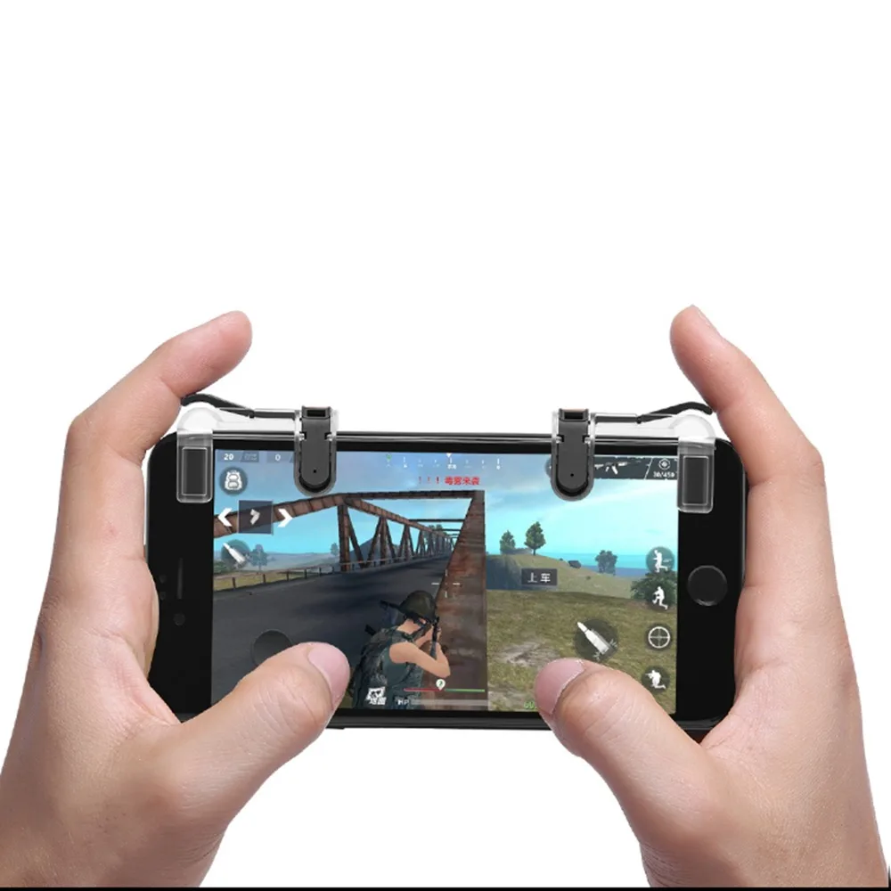 MASiKEN 1 пара PUBG мобильный игровой огонь Кнопка Aim ключ смартфон игровой триггер L1 R1 шутер контроллер Прозрачный V3.0