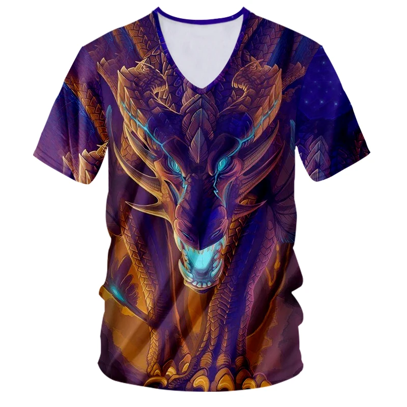 Мужская футболка с V-образным вырезом принтом | одежда