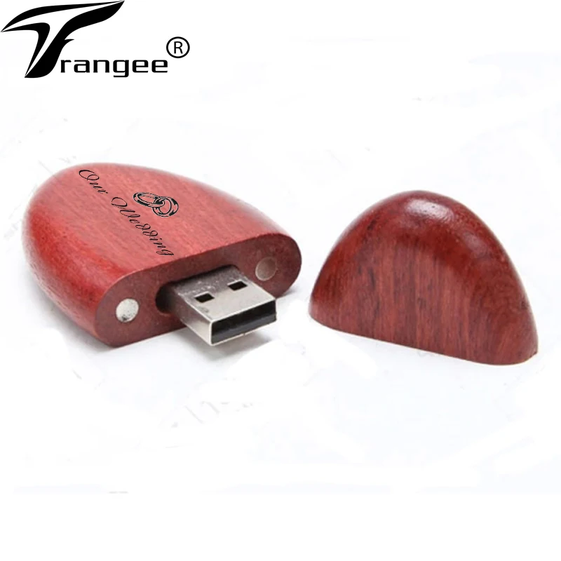 Овальный деревянный USB флеш накопитель Trangee 4 ГБ 8 16 32 64 128 (5 шт. с бесплатным