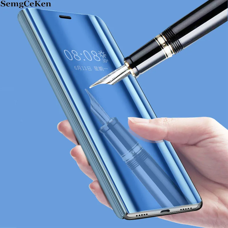 Роскошный оригинальный флип кейс SemgCeKen с зеркальной подставкой кожаный чехол для