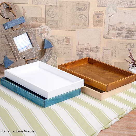 Простой дизайн Винтажный стиль прямоугольный деревянный поднос|wood serving tray|serving