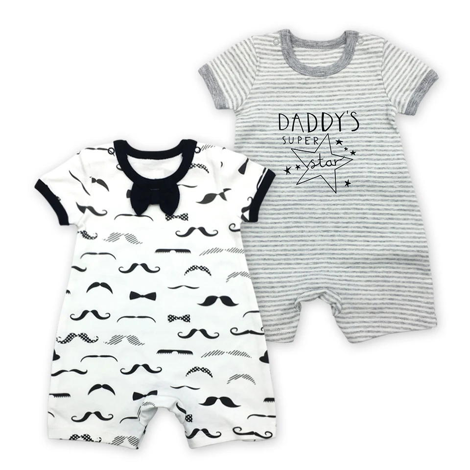 Новинка летние хлопковые детские комбинезоны с круглым вырезом одежда принтом