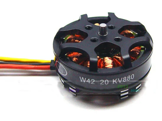 Бесщеточный дисковый двигатель с внешним ротором HL W42-20 880KV для квадрокоптера 450-550