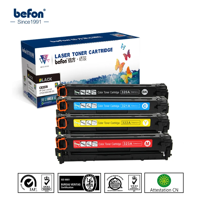 Картридж с тонером befon совместимый HP CE320A CE321A CE322A CE323A 128A 320 321 322 323 laserjet CM1415 CM1415fn 1415
