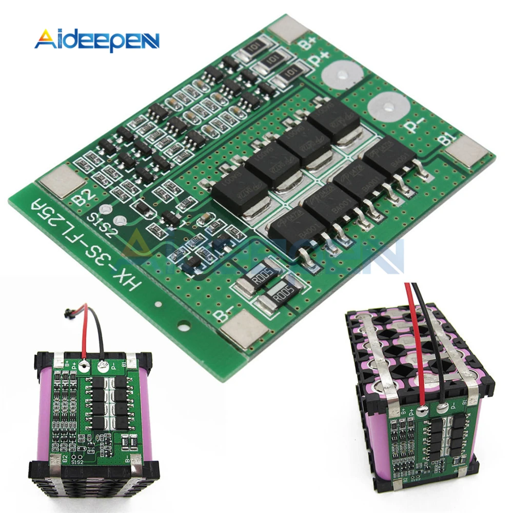 Защитная плата 3S Li-Ion 18650 BMS PCM с функцией балансировки 25 А для модуля аккумулятора