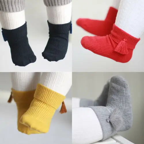 UK/милые короткие носки с кисточками для маленьких девочек новорожденных и